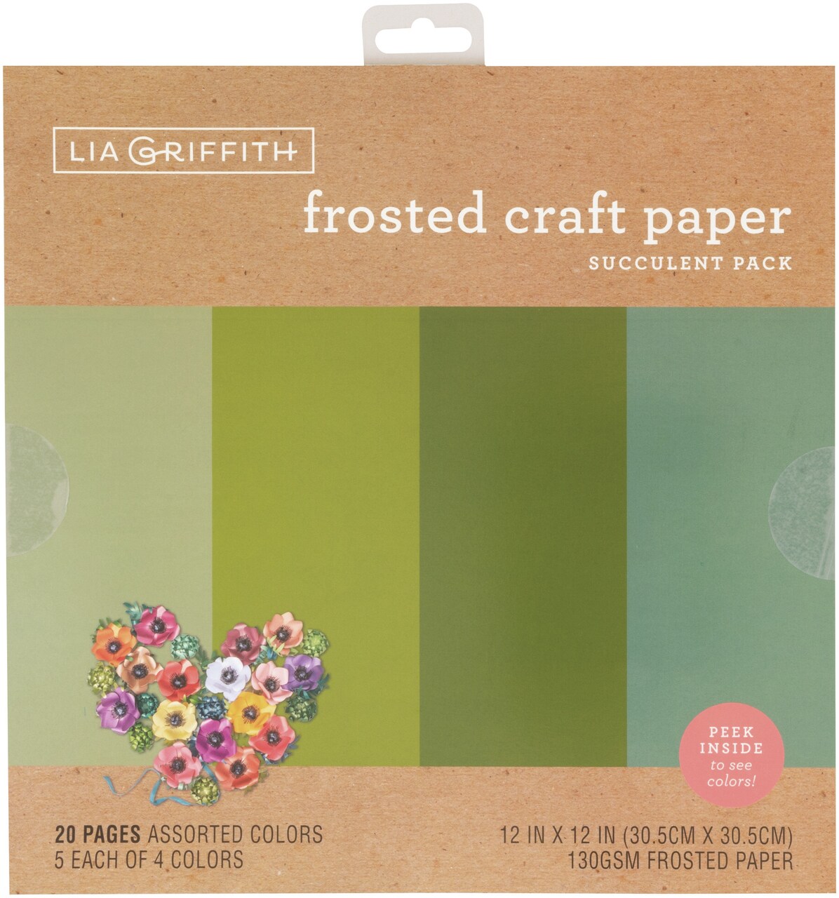 Frosted Craft Tissue Paper 12"X12" 20/Pkg-Succulent-Greens
